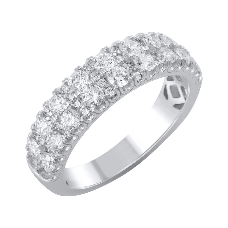 Round Lab Grown Diamond 1 2/5ctw. Multi Row Wedding Ring in 14k White Gold image number null